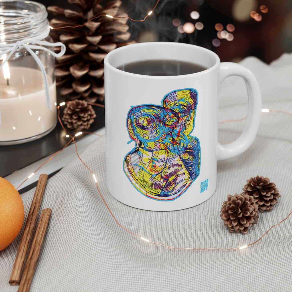 Curiosity (Neon) White Ceramic Mug, (11oz, 15oz)