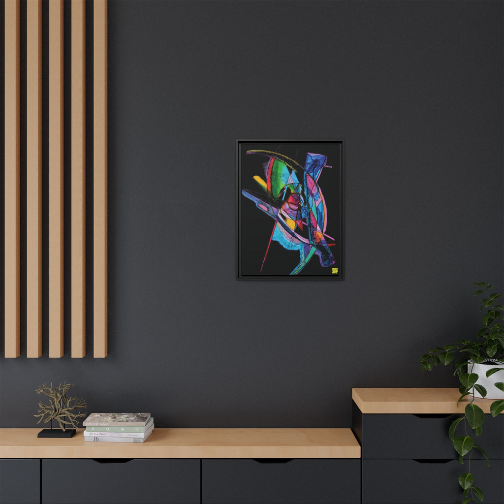 Watching (Black Background) Matte Canvas, Framed