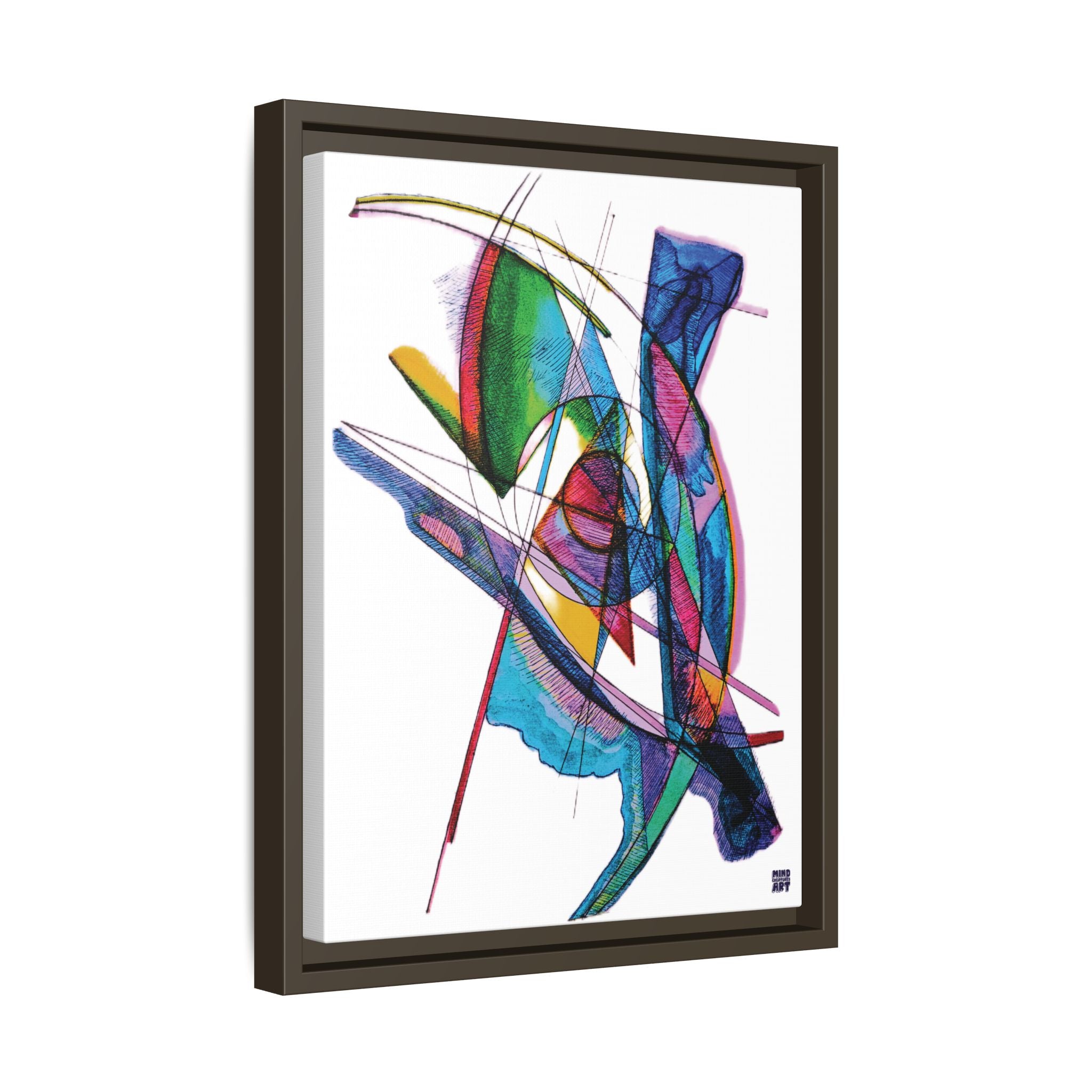 Watching (White Background) Matte Canvas, Framed