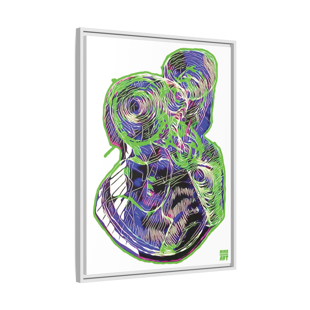 Curiosity (Electric Green, White Background) Matte Canvas, Framed