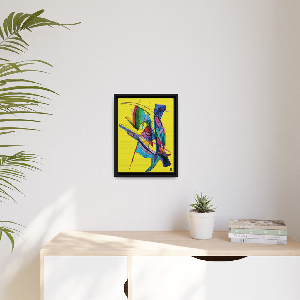 Watching (Yellow Background) Matte Canvas, Framed