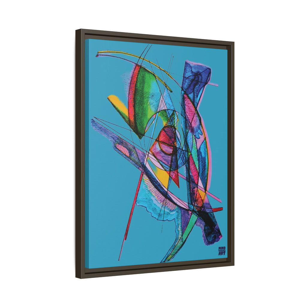 Watching (Turquoise Background) Matte Canvas, Framed