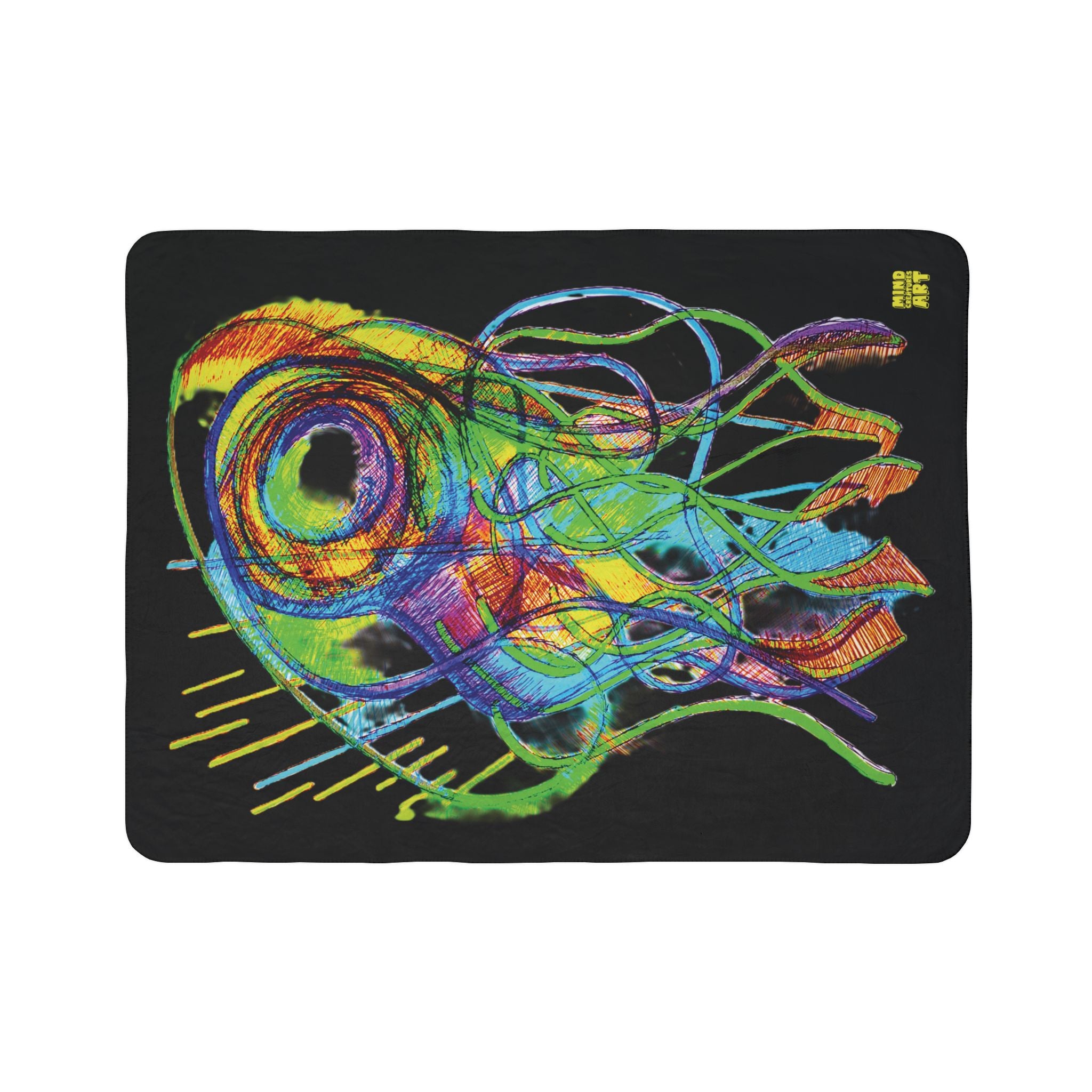 Jelly Jam (Black Background) Fleece Sherpa Blanket