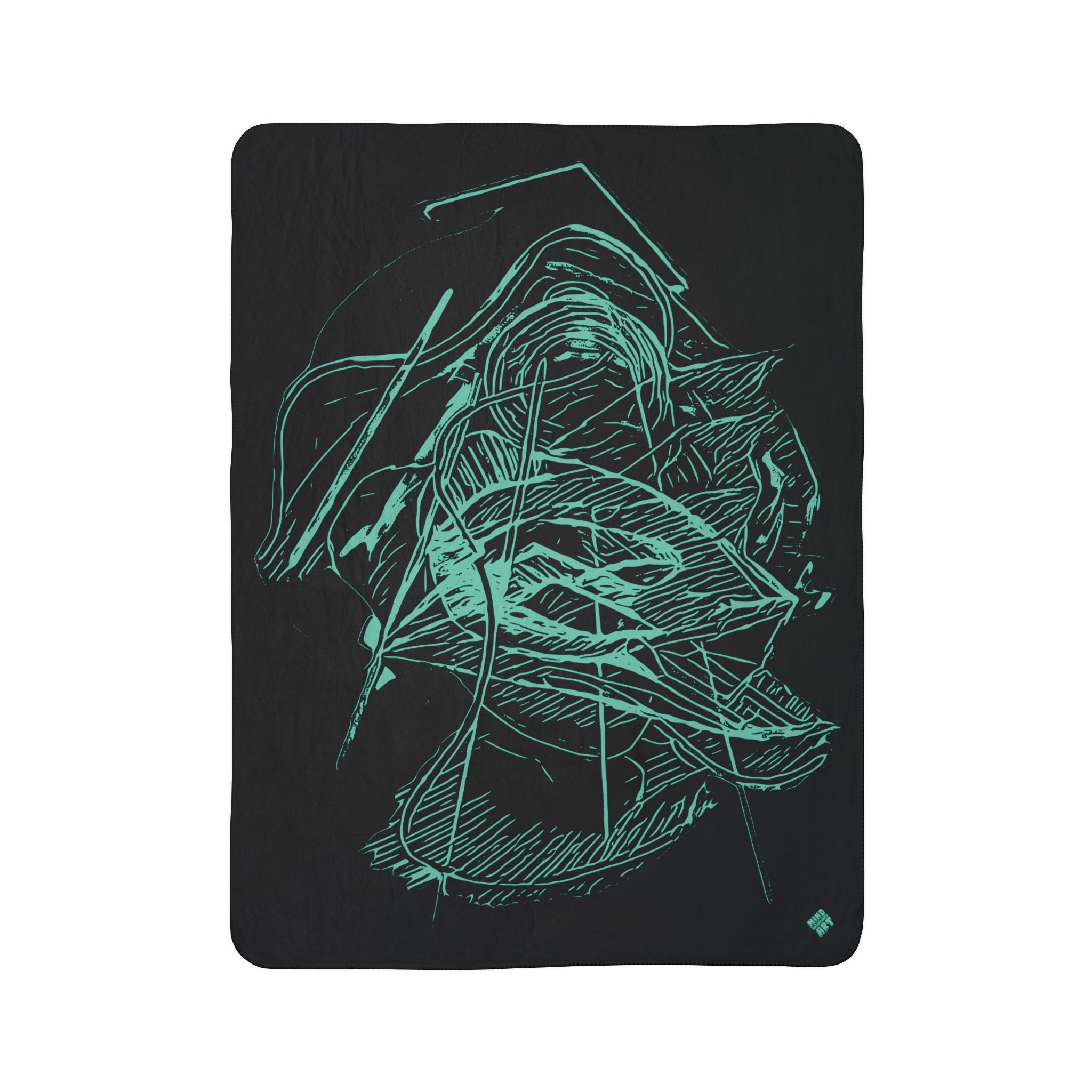 Dive Reflex (Teal) Fleece Sherpa Blanket