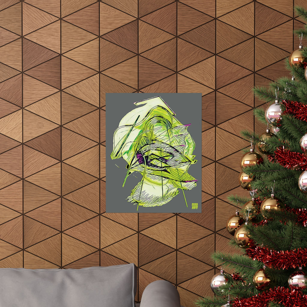 Dive Reflex (Lime, Dark Gray Background) Matte Poster