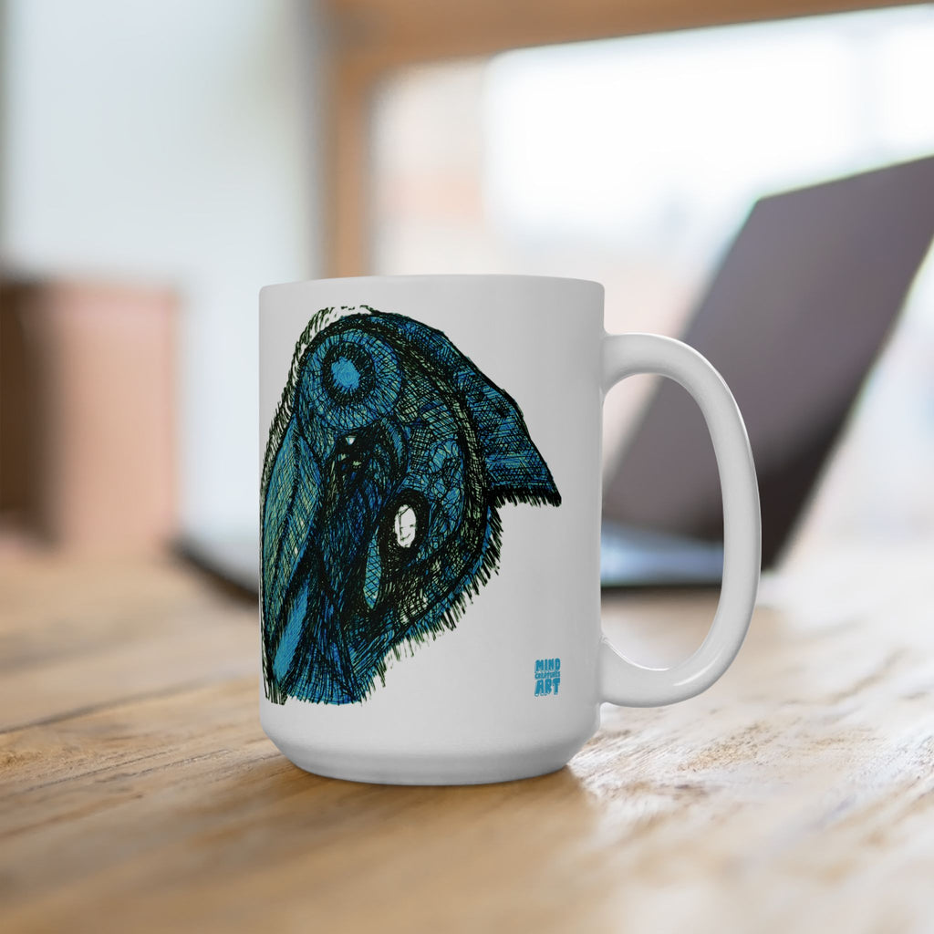 Who Are You? (Teal) White Ceramic Mug, (11oz, 15oz)