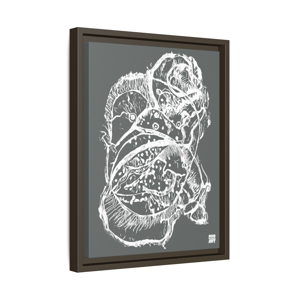 Exploration (White, Dark Gray Background) Matte Canvas, Framed