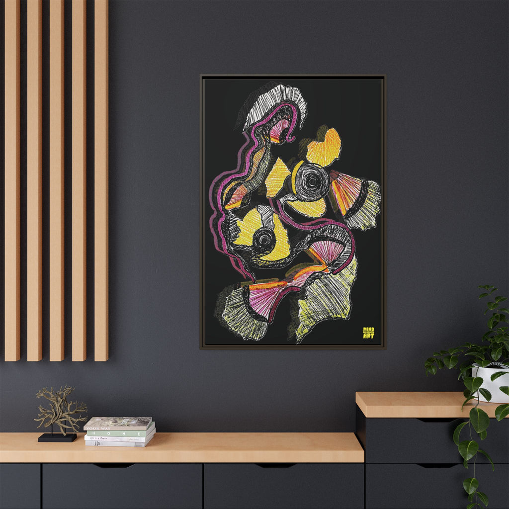 Crimson Teacher (Black Background) Matte Canvas, Framed