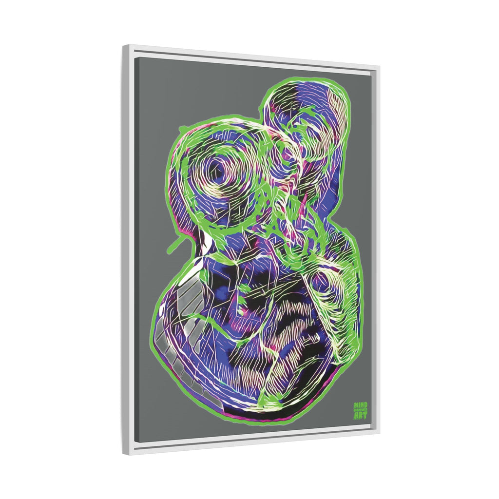 Curiosity (Electric Green, Dark Gray Background) Matte Canvas, Framed