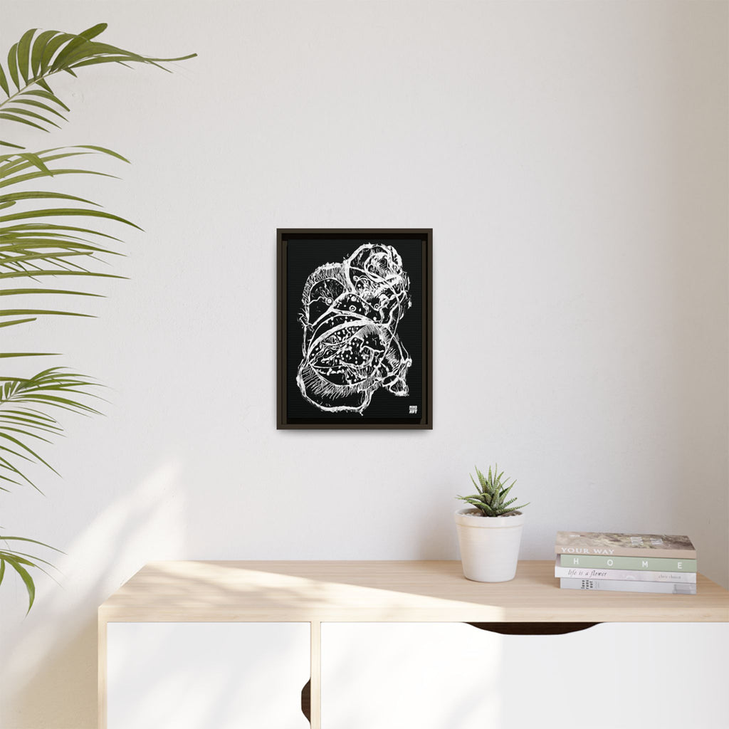 Exploration (White, Black Background) Matte Canvas, Framed