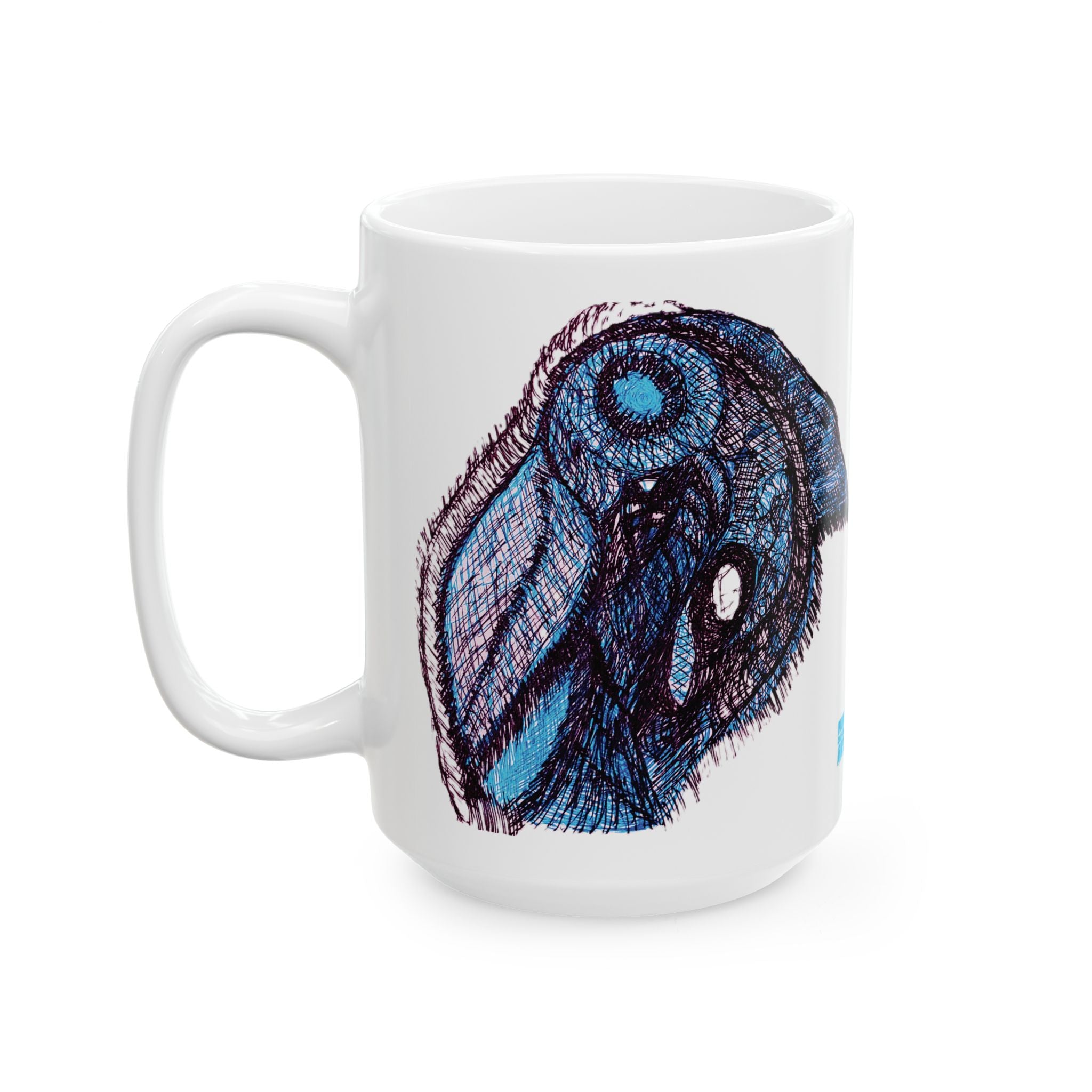 Who Are You? (Blue) White Ceramic Mug, (11oz, 15oz)