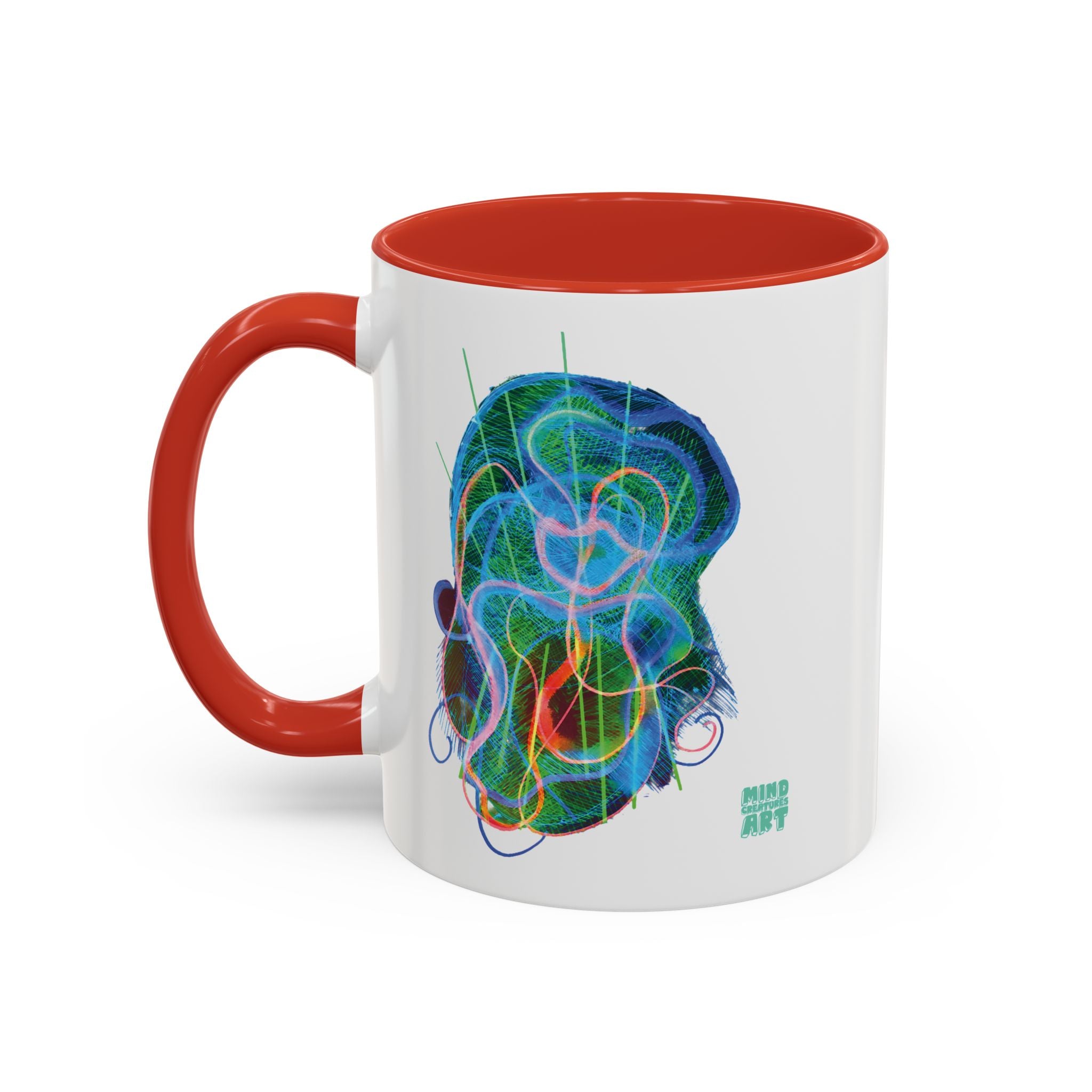 Davy Jones (Electric Blue & Green) Accent Coffee Mug (11oz, 15oz)