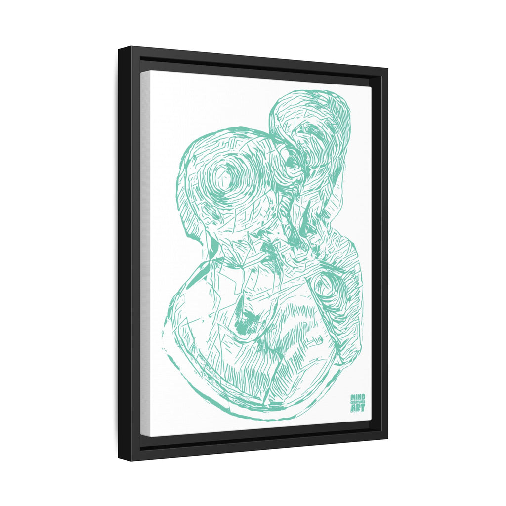 Curiosity (Teal, White Background) Matte Canvas, Framed