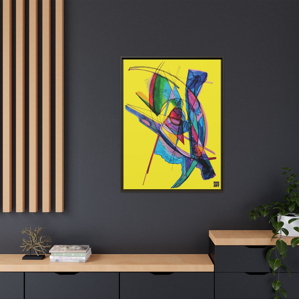 Watching (Yellow Background) Matte Canvas, Framed