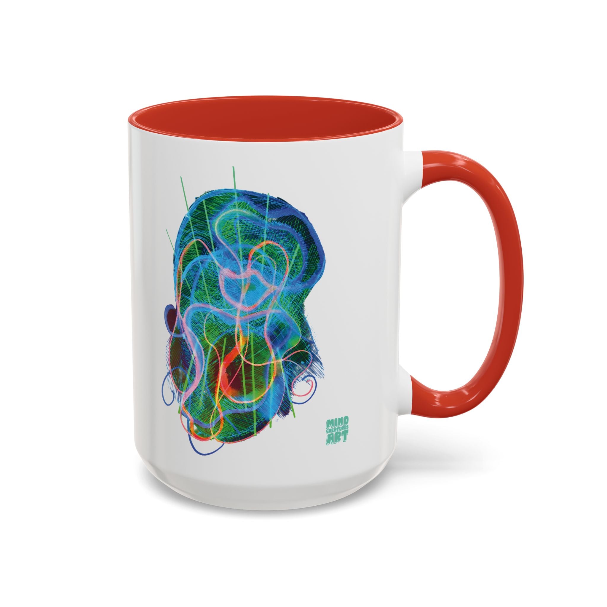 Davy Jones (Electric Blue & Green) Accent Coffee Mug (11oz, 15oz)