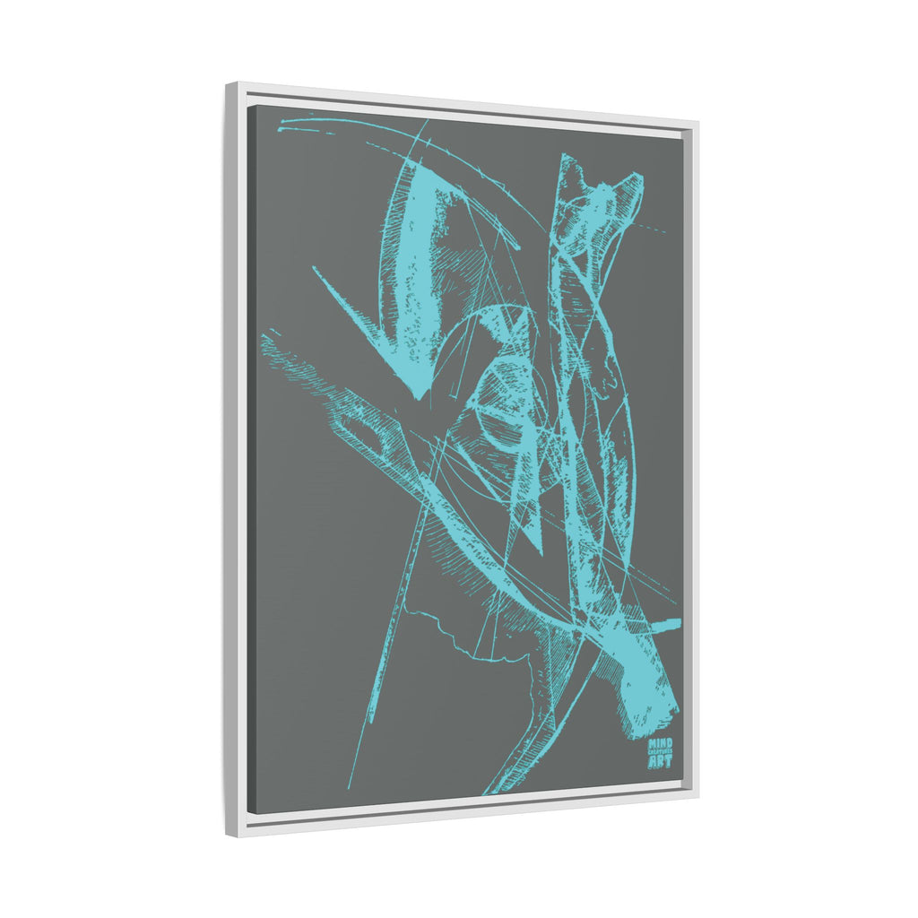 Watching (Aqua, Dark Gray Background) Matte Canvas, Framed