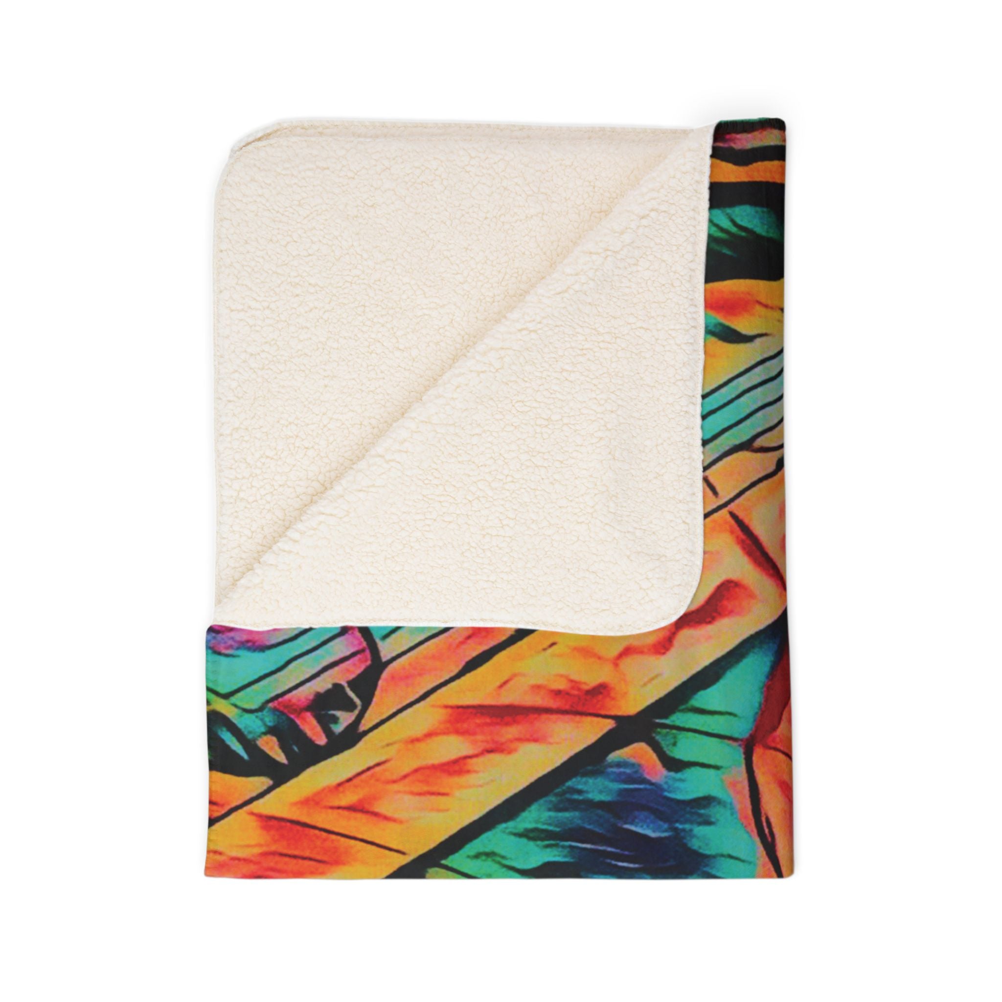Love (Bright) Fleece Sherpa Blanket