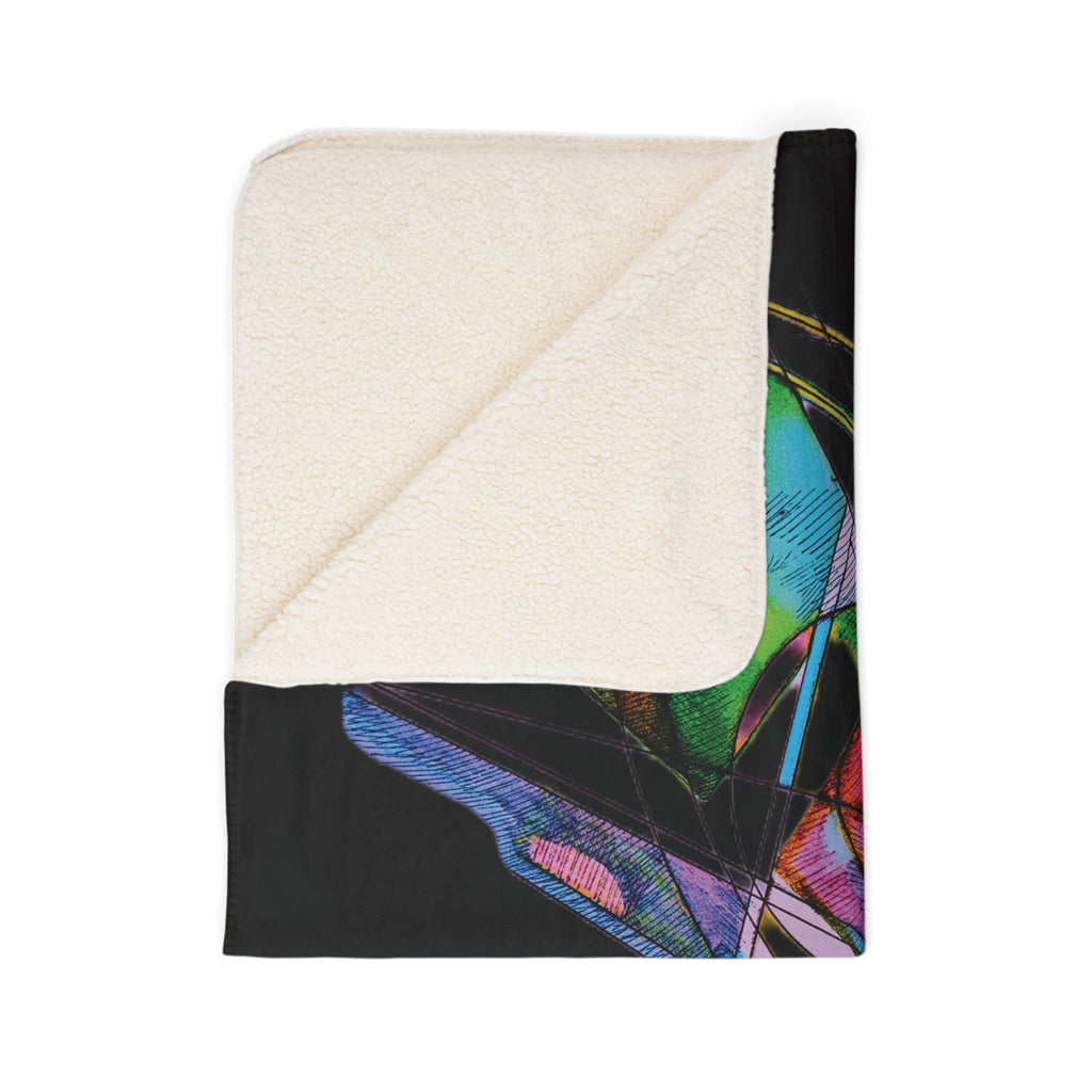 Watching (Black Background) Fleece Sherpa Blanket