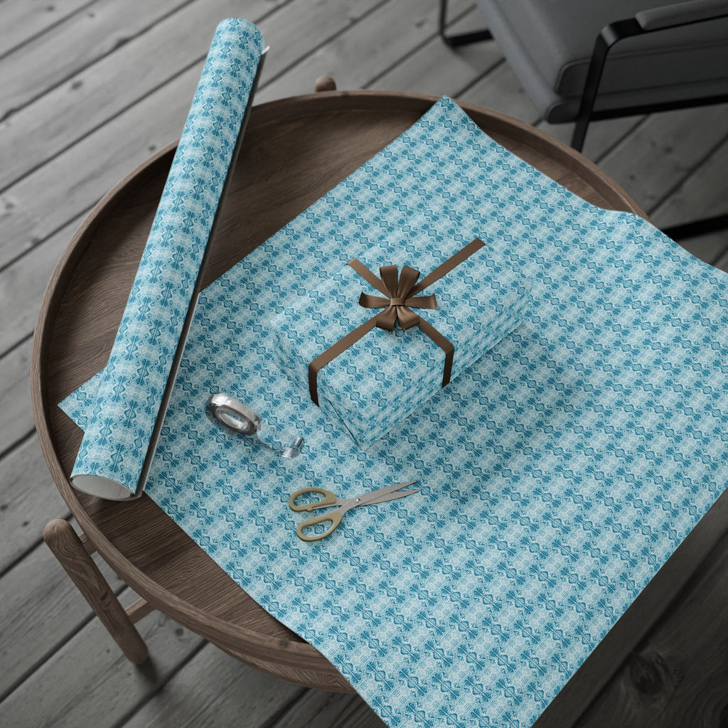 Love (Blue, White Background) Heavy Wrapping Paper