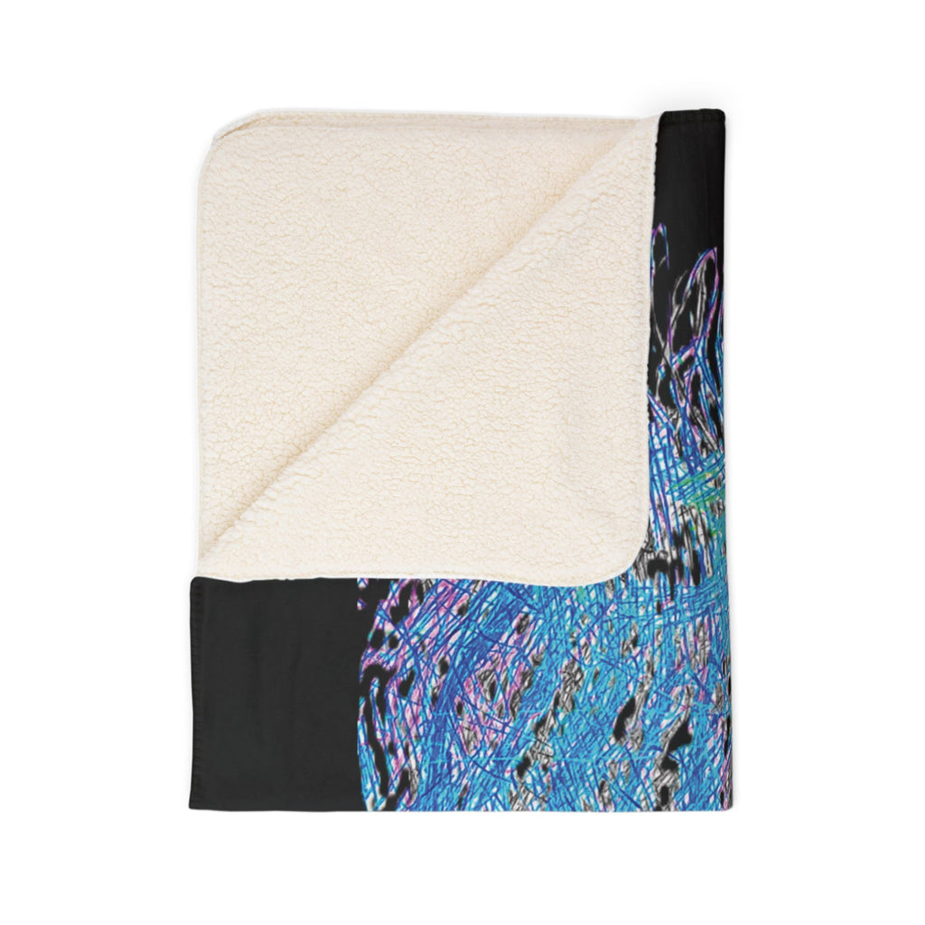Party Monster (Black Background) Fleece Sherpa Blanket
