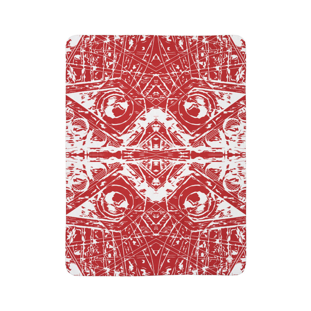 Love (White, Mirror, Red Background) Fleece Sherpa Blanket