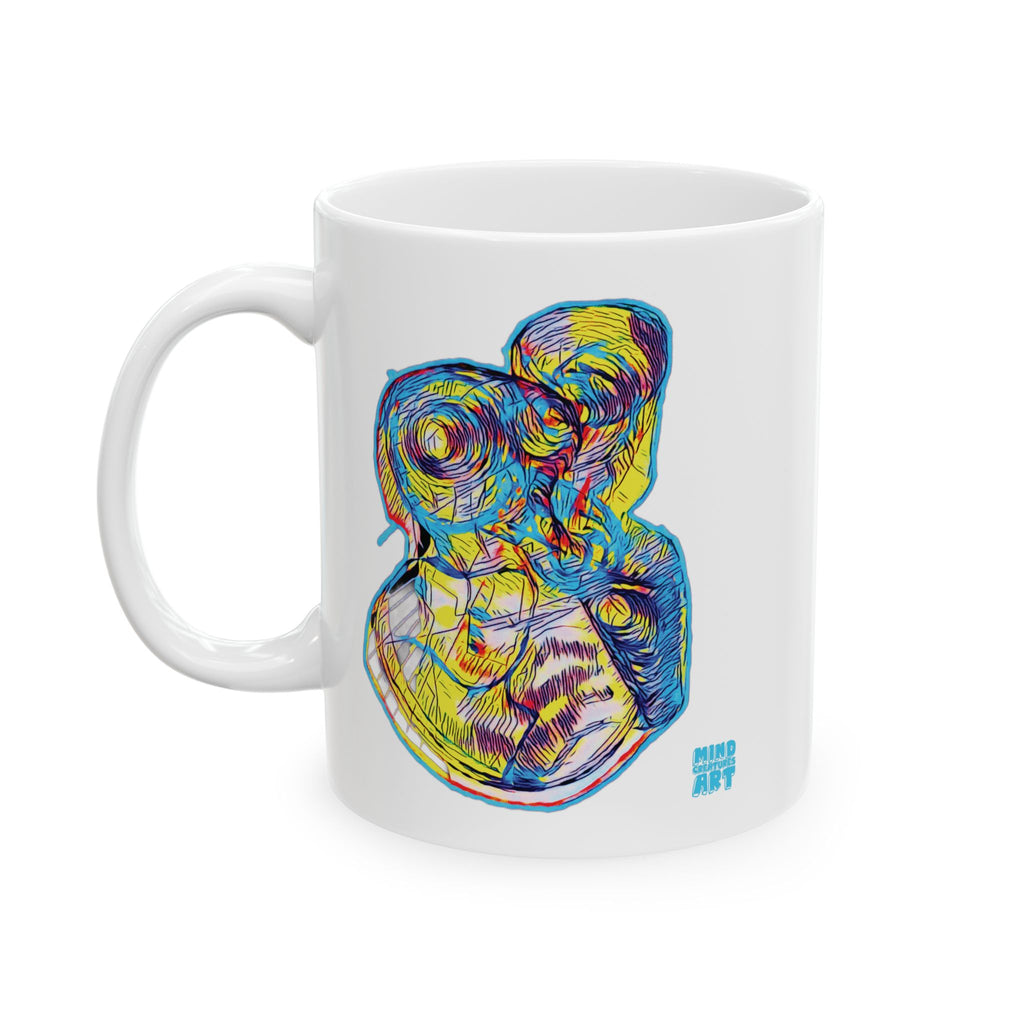 Curiosity (Neon) White Ceramic Mug, (11oz, 15oz)