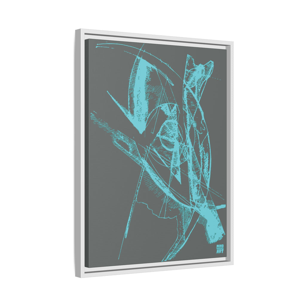 Watching (Aqua, Dark Gray Background) Matte Canvas, Framed