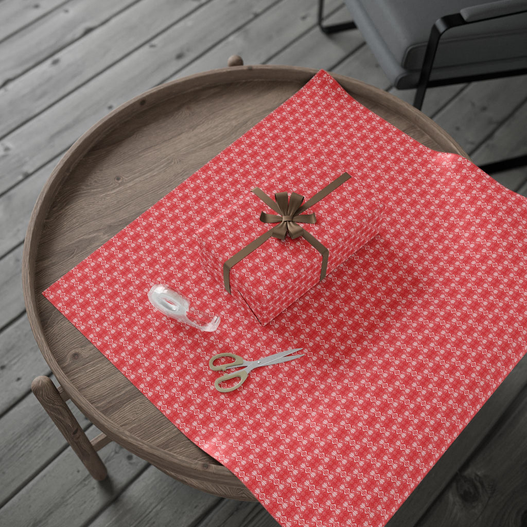 Love (White, Red Background) Heavy Wrapping Paper