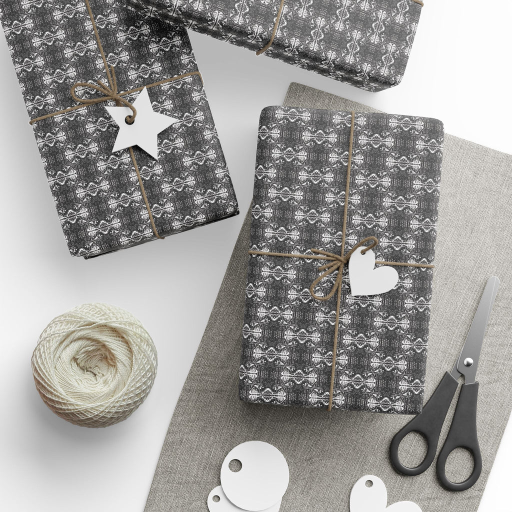 Love (White, Black Background) Heavy Wrapping Paper