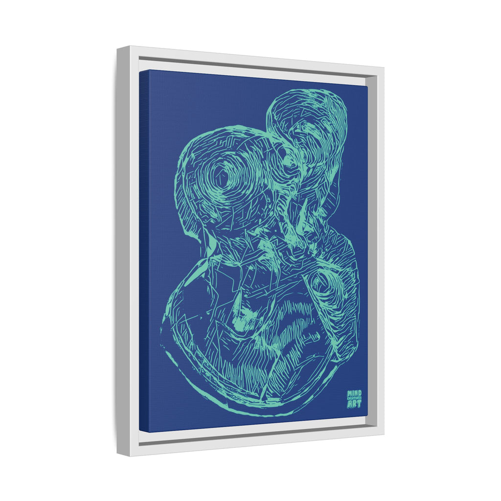 Curiosity (Teal, Dark Blue Background) Matte Canvas, Framed