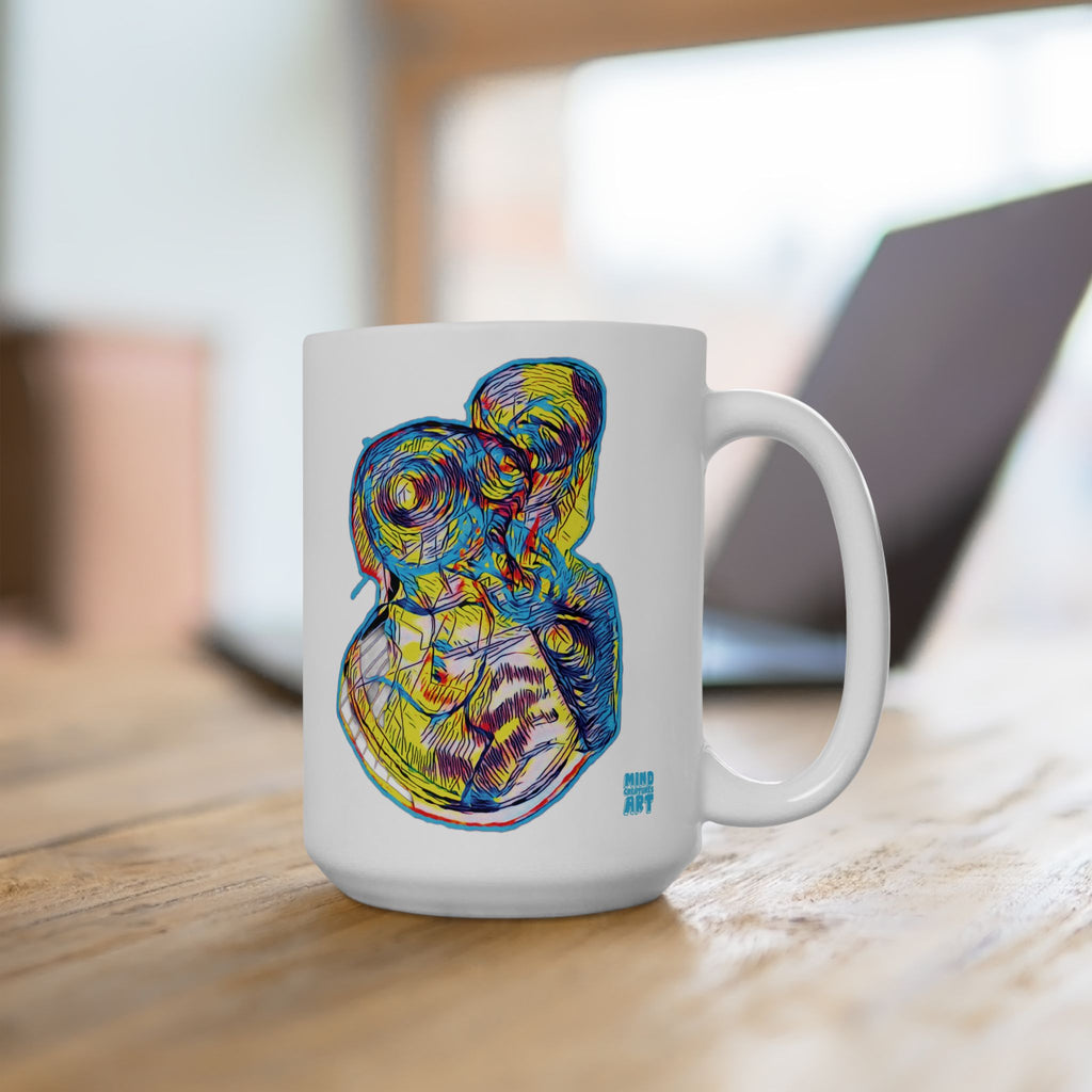 Curiosity (Neon) White Ceramic Mug, (11oz, 15oz)