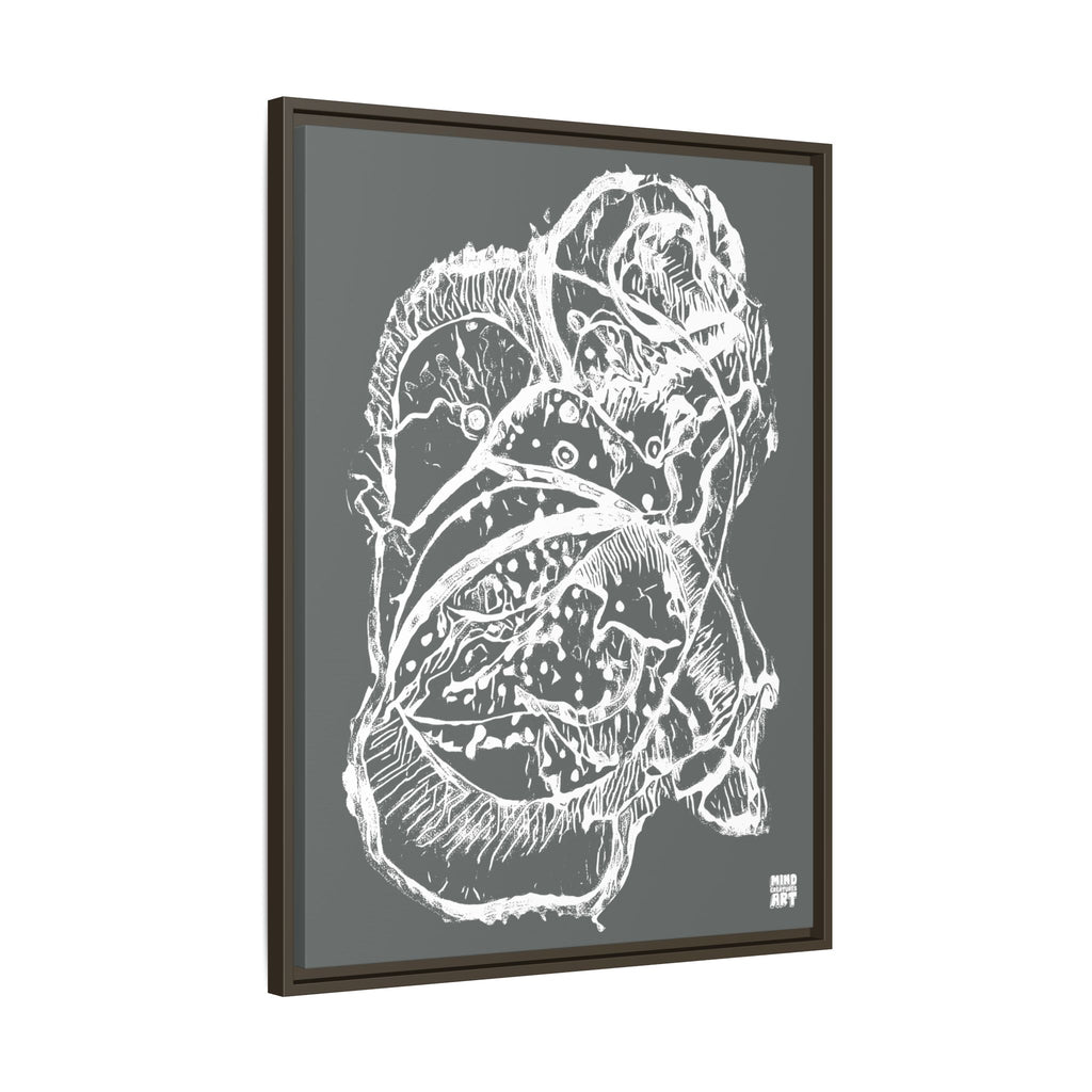 Exploration (White, Dark Gray Background) Matte Canvas, Framed