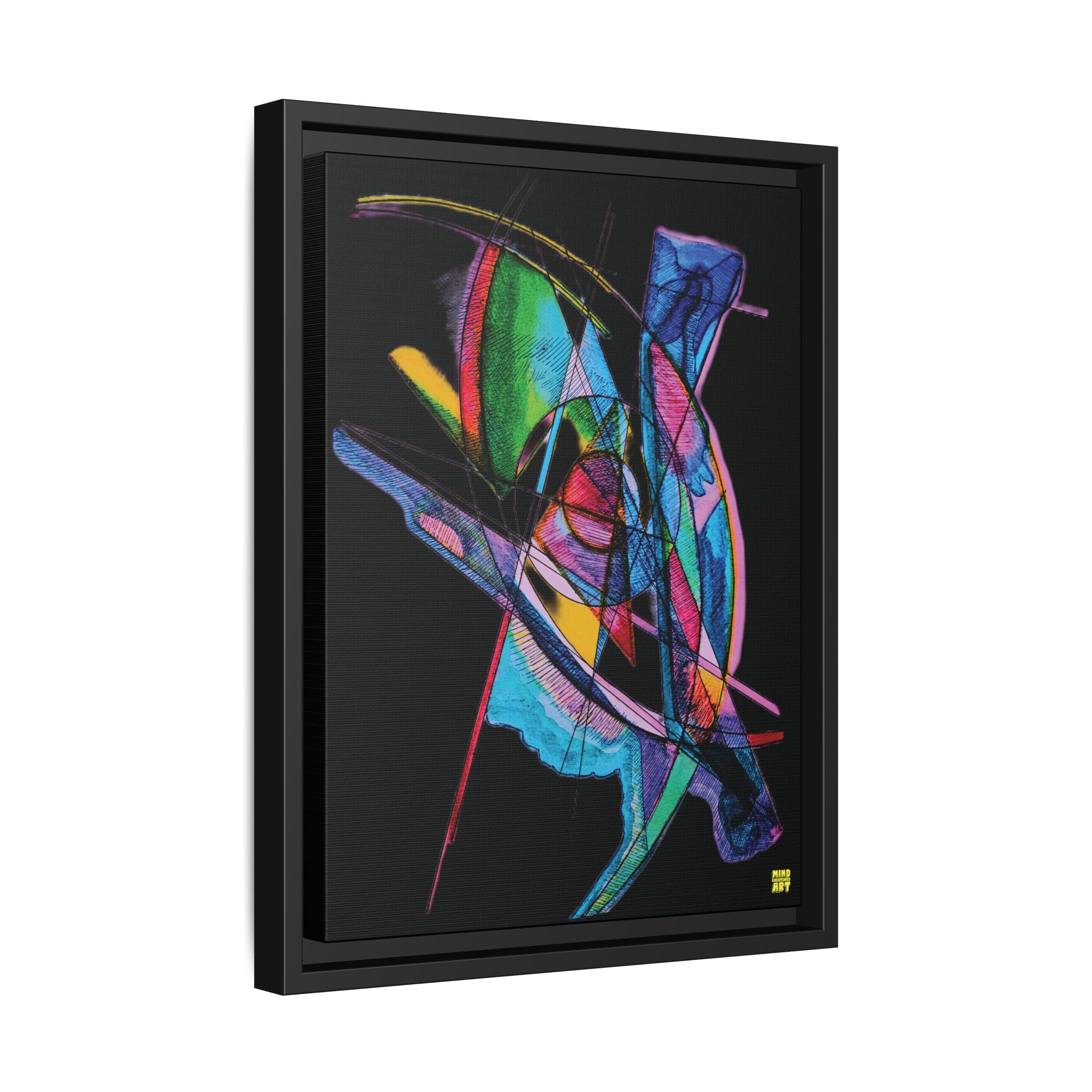 Watching (Black Background) Matte Canvas, Framed