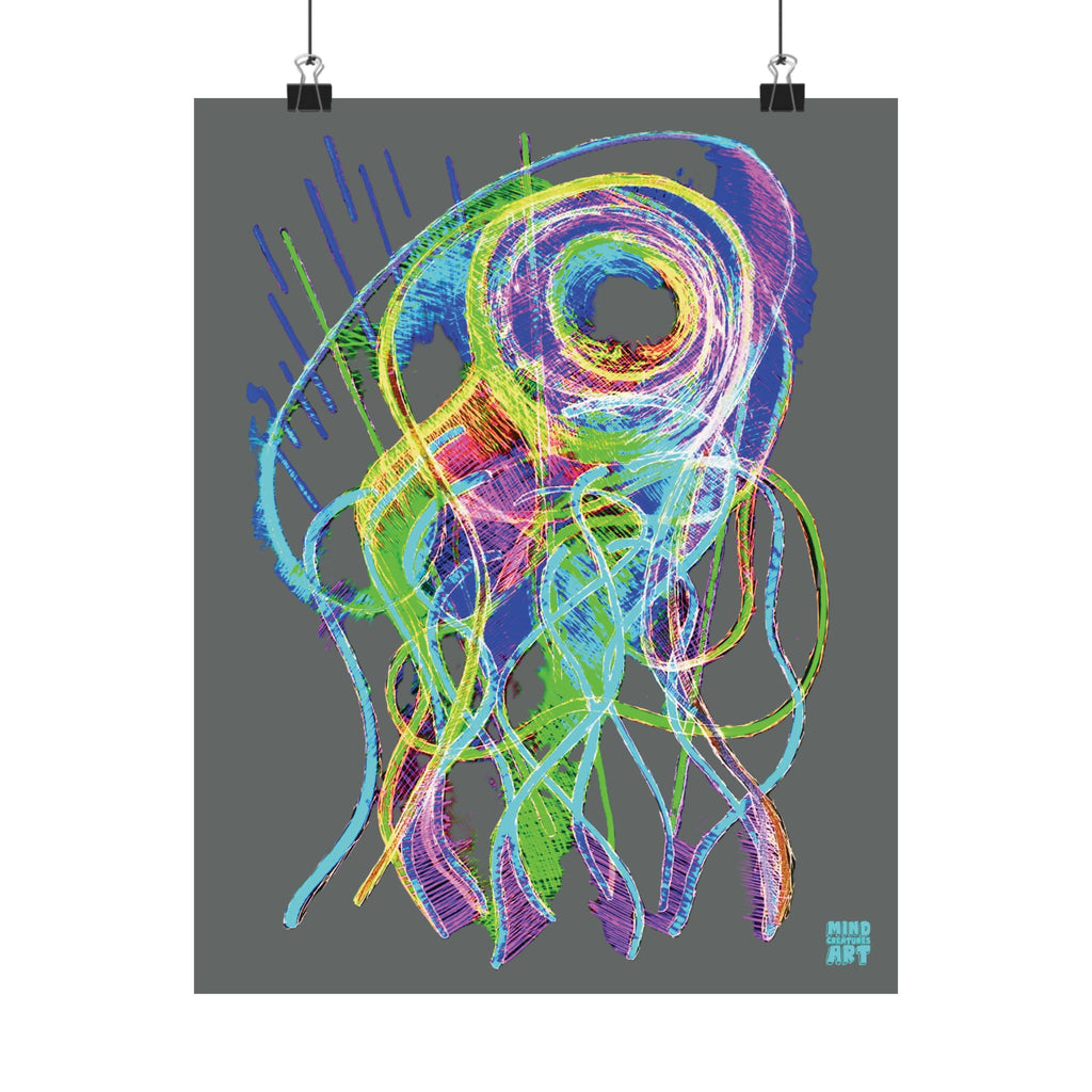 Jelly Jam (Neon, Dark Gray Background) Matte Poster