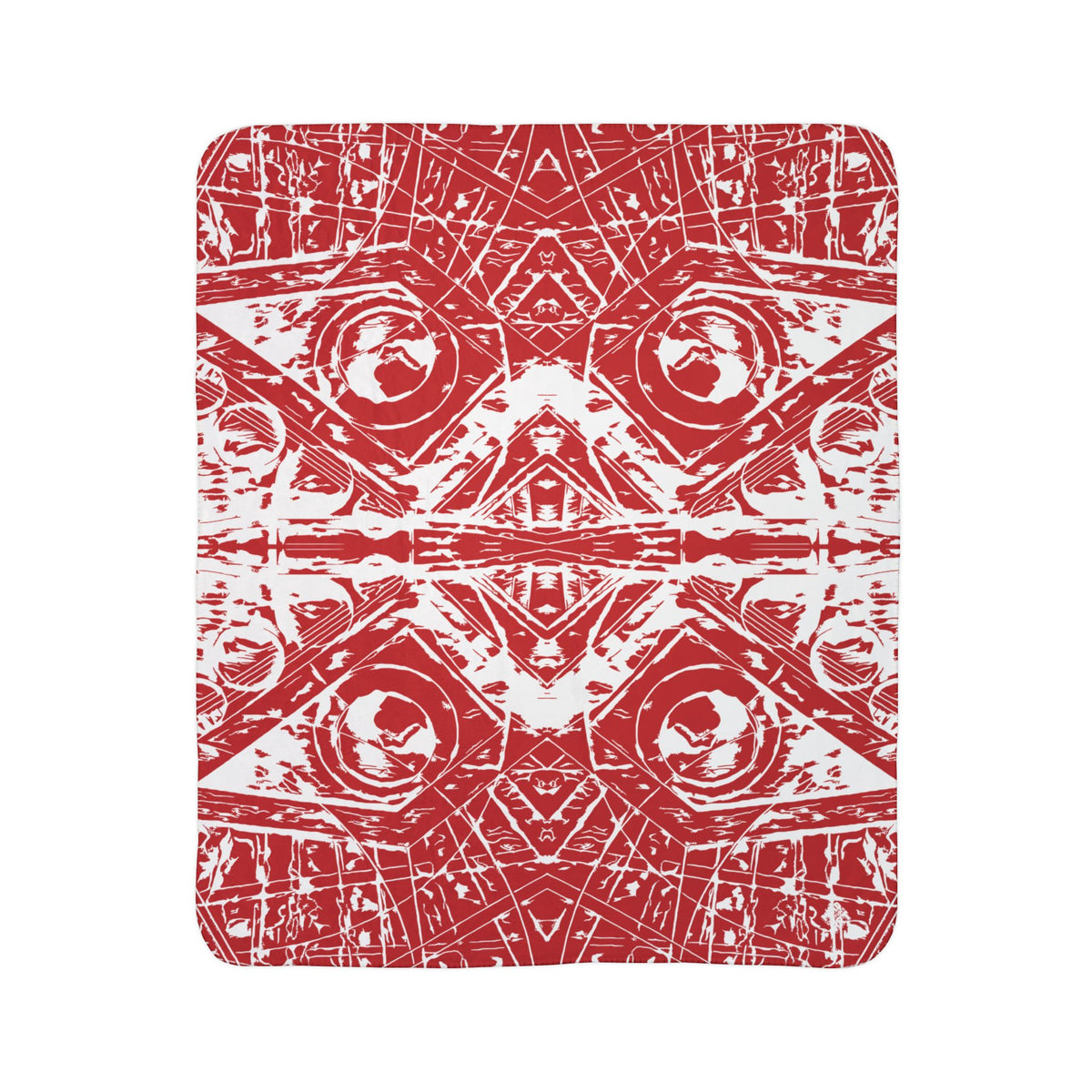 Love (White, Mirror, Red Background) Fleece Sherpa Blanket