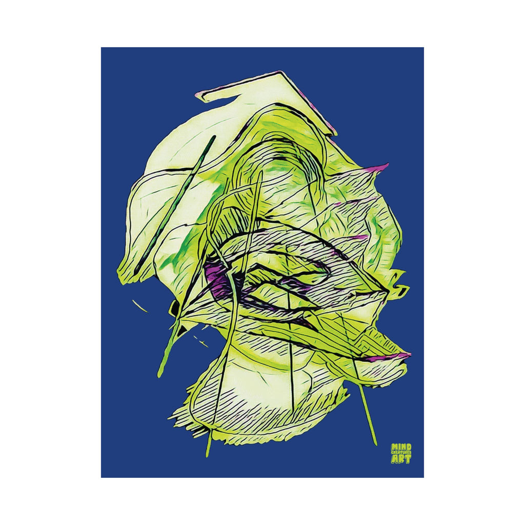 Dive Reflex (Lime, Dark Blue Background) Matte Poster