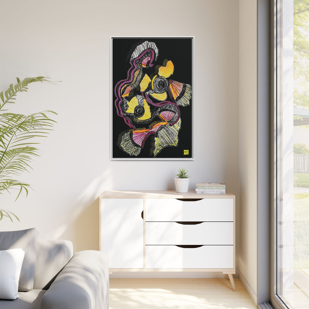 Crimson Teacher (Black Background) Matte Canvas, Framed