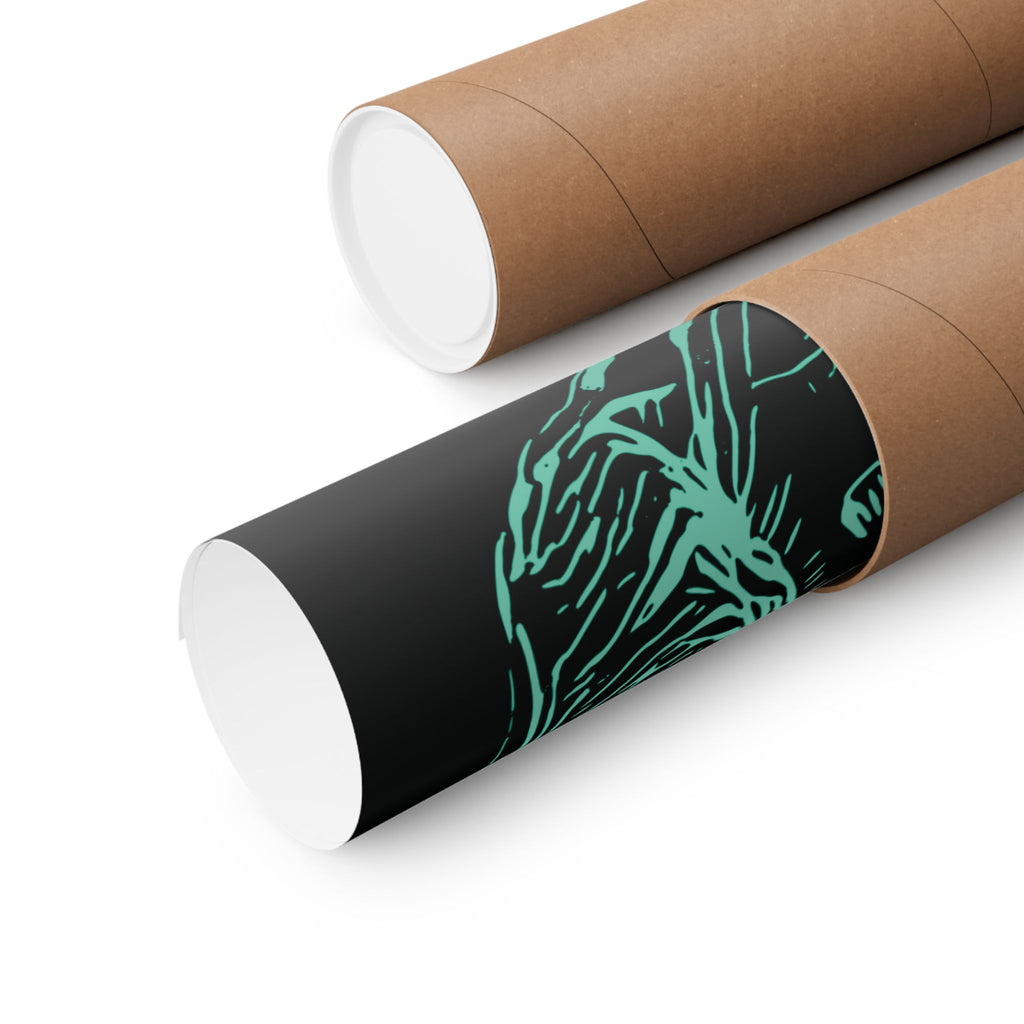 Curiosity (Teal, Black Background) Fine Art Poster