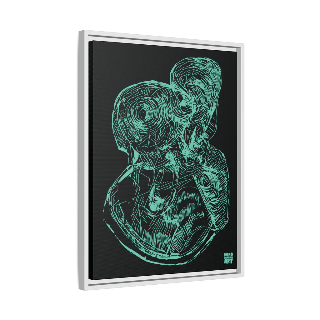 Curiosity (Teal, Black Background) Matte Canvas, Framed