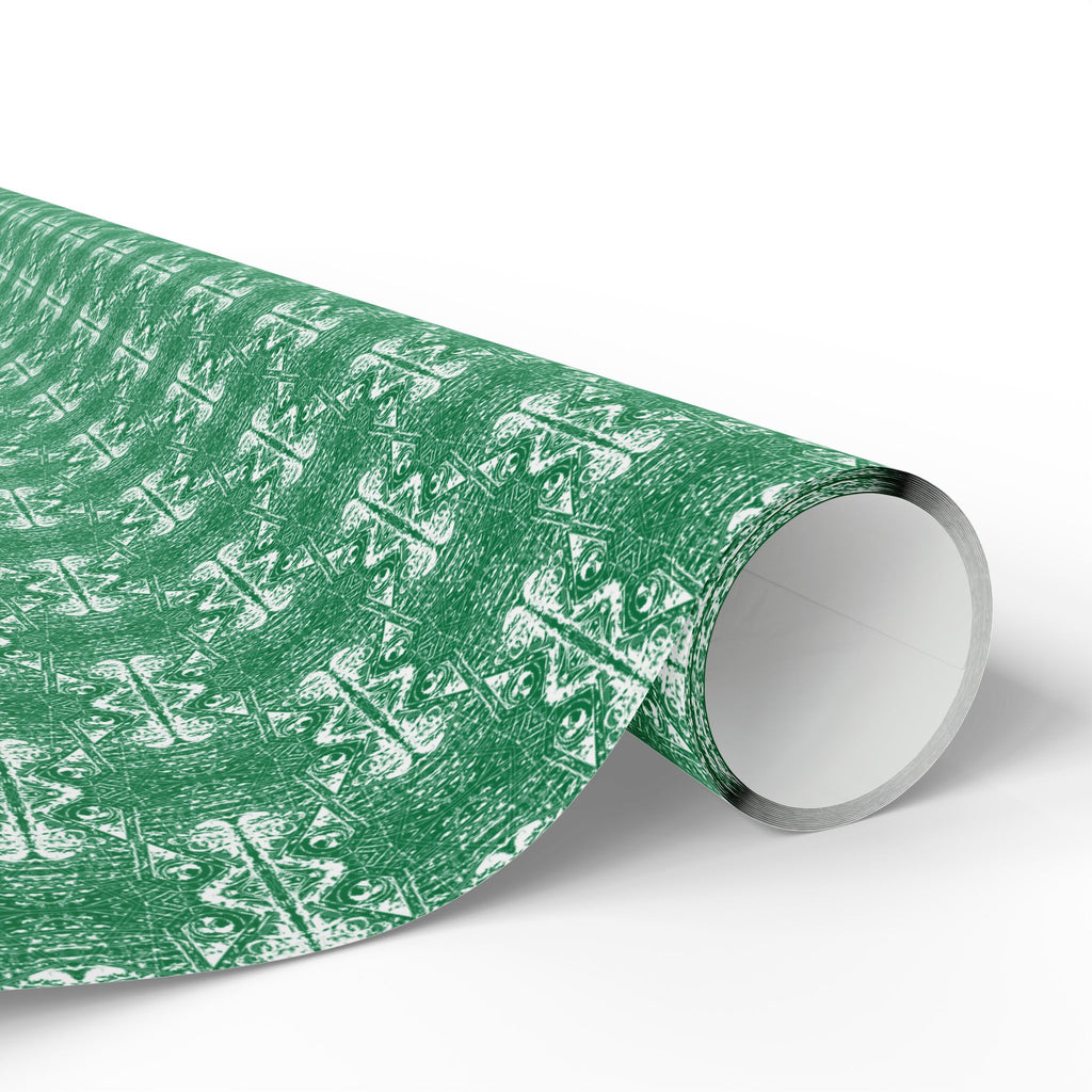 Love (White, Green Background) Heavy Wrapping Paper