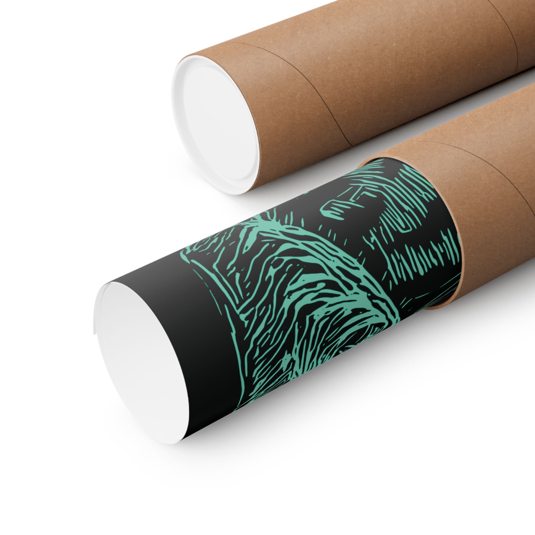 Curiosity (Teal, Black Background) Fine Art Poster