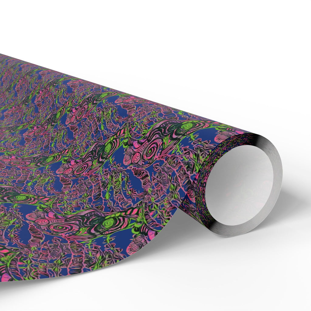 Vessel (Neon, Blue Background) Heavy Wrapping Paper