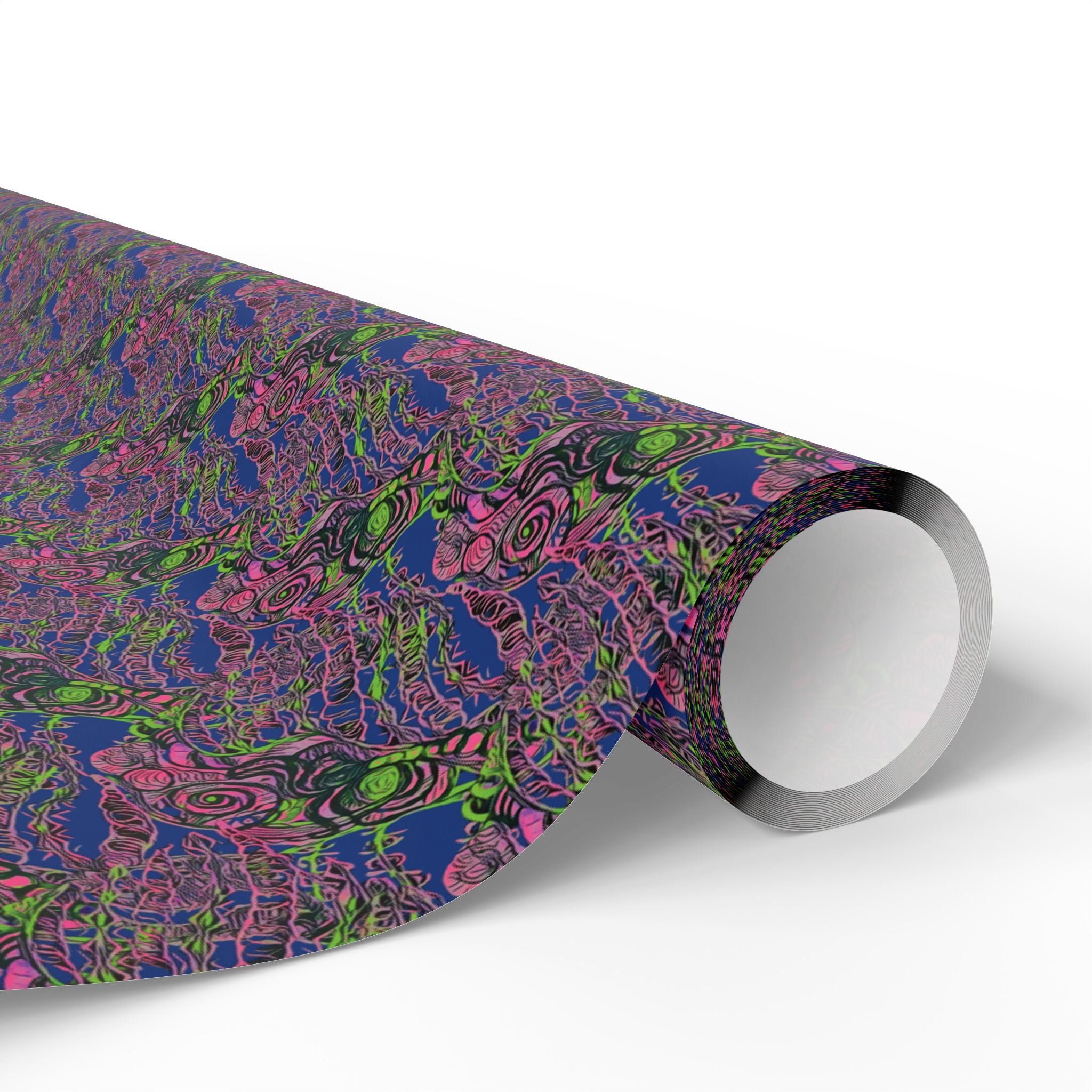 Vessel (Neon, Blue Background) Heavy Wrapping Paper