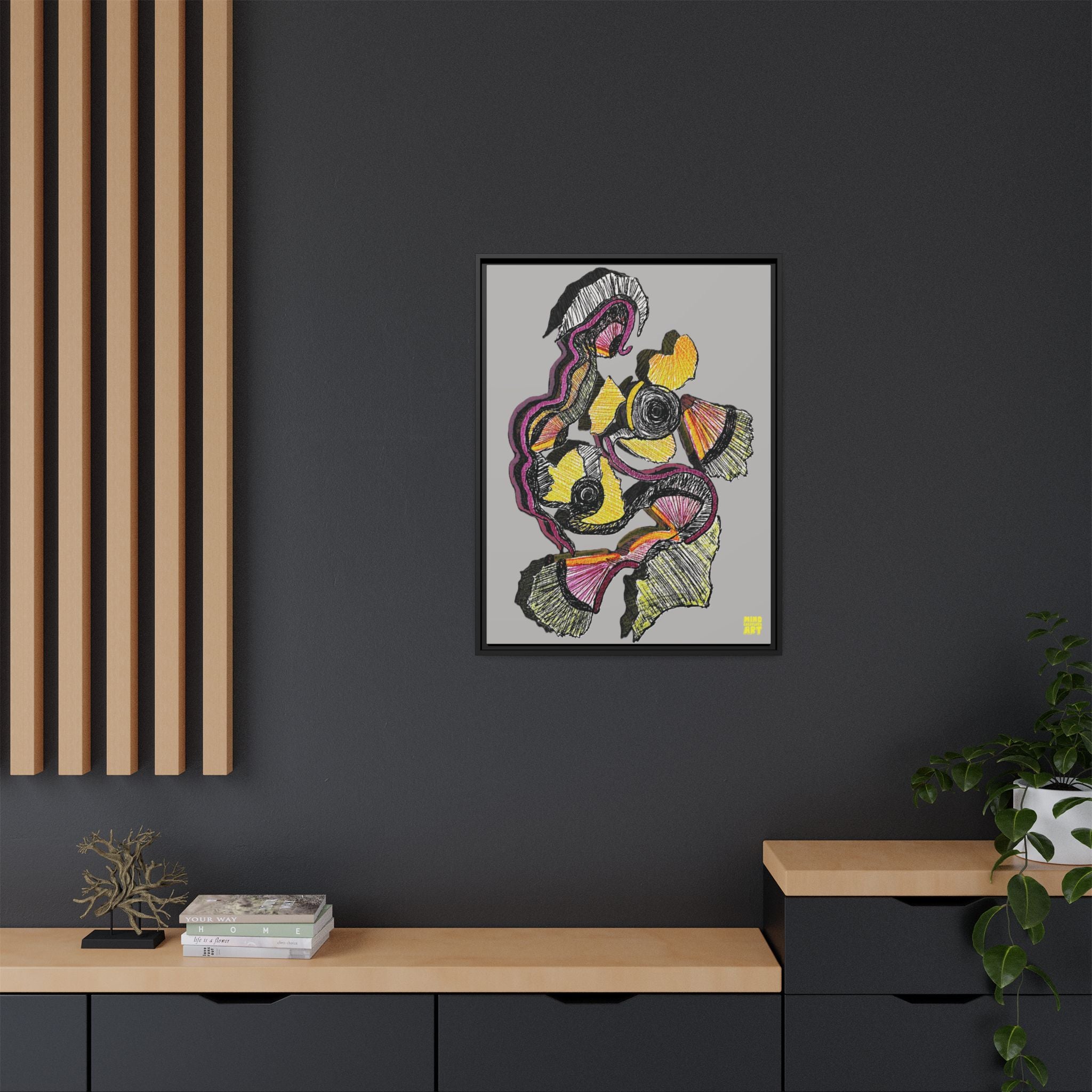 Crimson Teacher (Light Gray Background) Matte Canvas, Framed