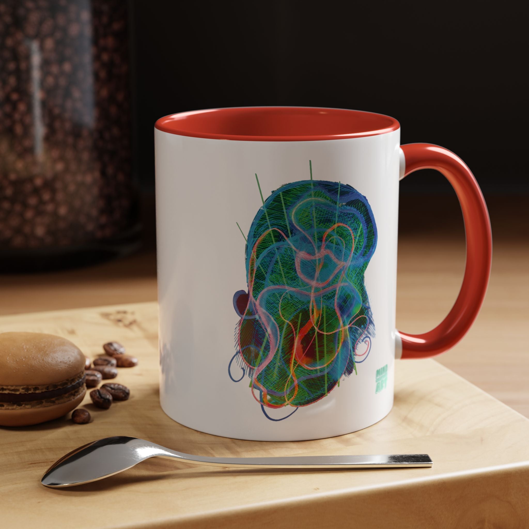 Davy Jones (Electric Blue & Green) Accent Coffee Mug (11oz, 15oz)