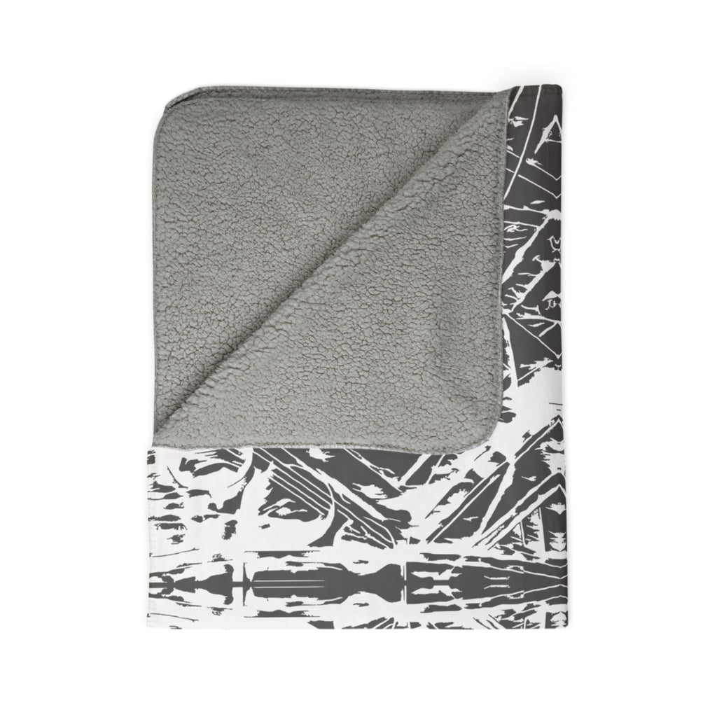 Love (White, Mirror, Dark Gray Background) Fleece Sherpa Blanket