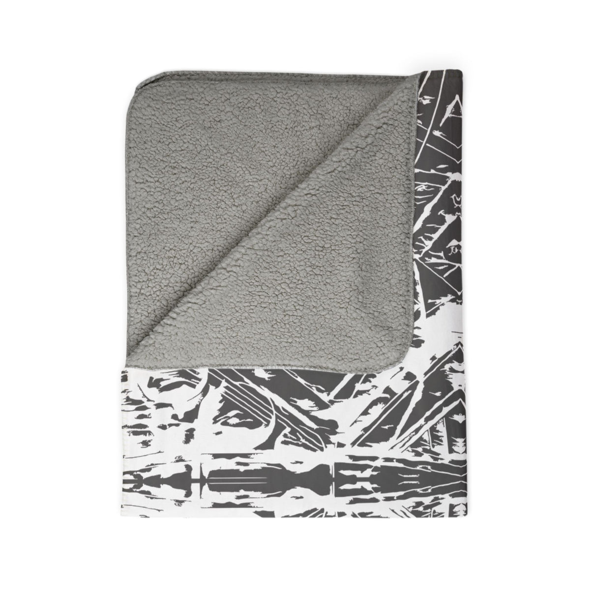 Love (White, Mirror, Dark Gray Background) Fleece Sherpa Blanket