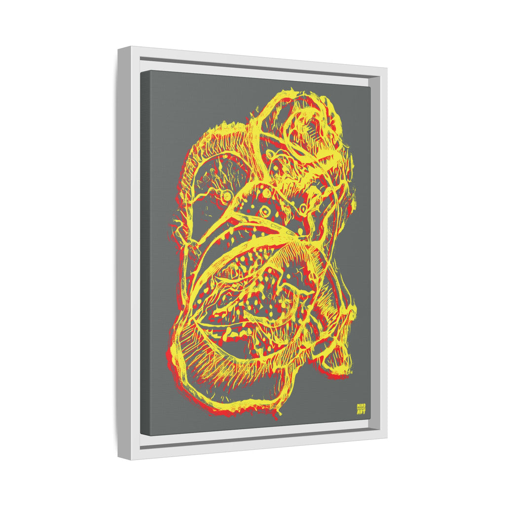 Exploration (Blur, Red & Yellow, Dark Gray Background) Matte Canvas, Framed