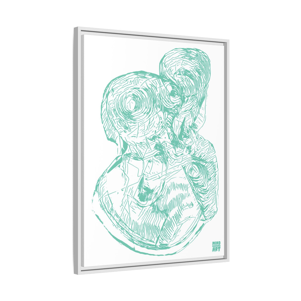 Curiosity (Teal, White Background) Matte Canvas, Framed
