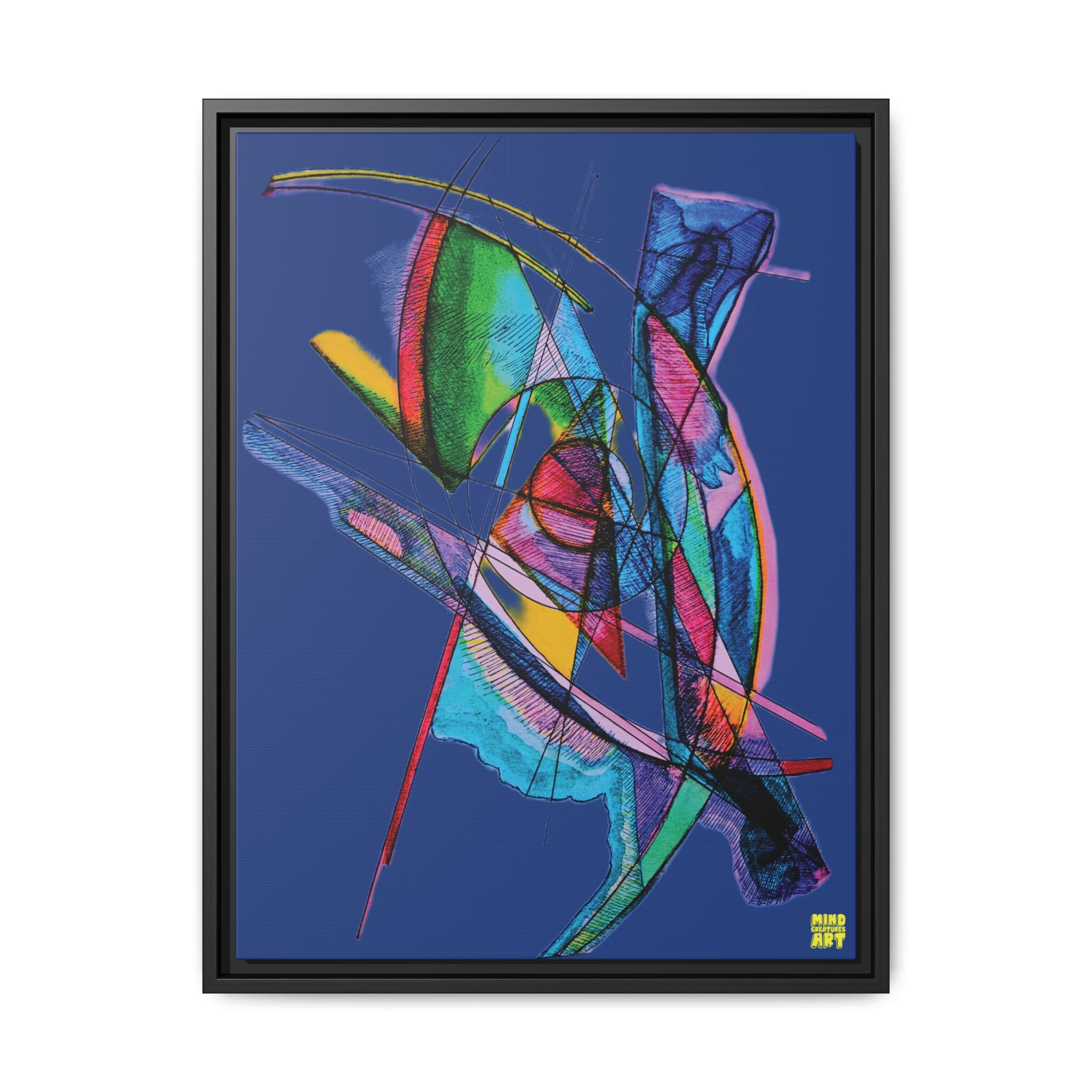 Watching (Dark Blue Background) Matte Canvas, Framed